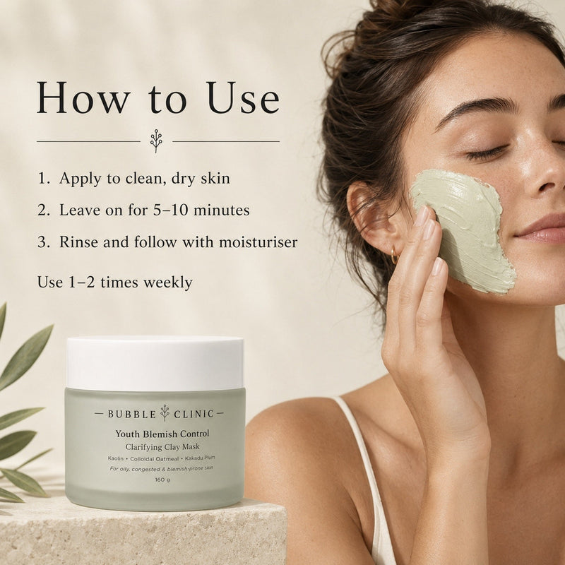 How to use Youth Blemish Control clay mask for oily, congested and blemish-prone skin